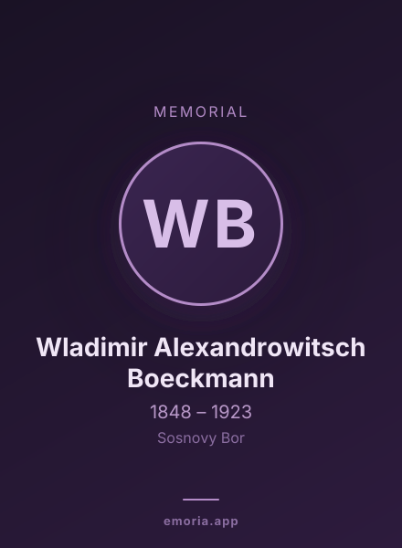 Memorial portrait of Wladimir Alexandrowitsch Boeckmann