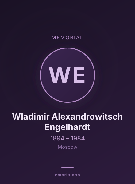 Memorial portrait of Wladimir Alexandrowitsch Engelhardt