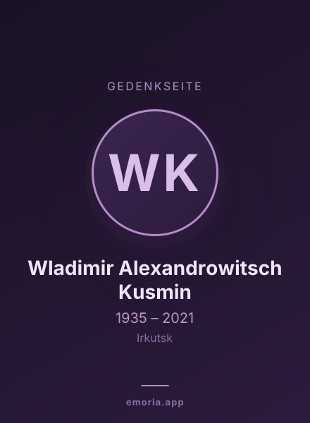 Gedenkportrait von Wladimir Alexandrowitsch Kusmin