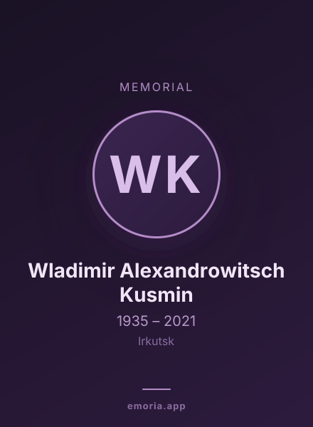 Memorial portrait of Wladimir Alexandrowitsch Kusmin