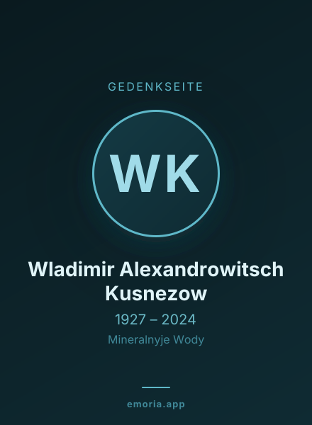Gedenkportrait von Wladimir Alexandrowitsch Kusnezow