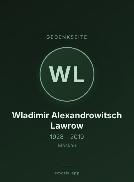 Gedenkportrait von Wladimir Alexandrowitsch Lawrow