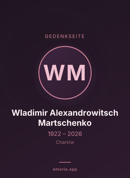 Gedenkportrait von Wladimir Alexandrowitsch Martschenko