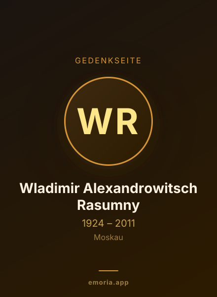 Gedenkportrait von Wladimir Alexandrowitsch Rasumny