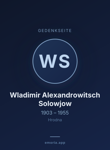 Gedenkportrait von Wladimir Alexandrowitsch Solowjow