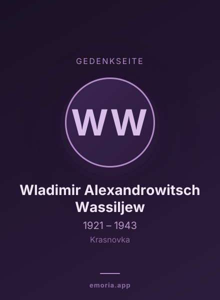 Gedenkportrait von Wladimir Alexandrowitsch Wassiljew