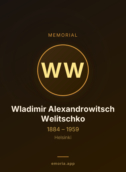 Memorial portrait of Wladimir Alexandrowitsch Welitschko