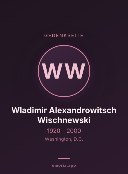 Gedenkportrait von Wladimir Alexandrowitsch Wischnewski