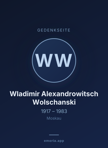 Gedenkportrait von Wladimir Alexandrowitsch Wolschanski