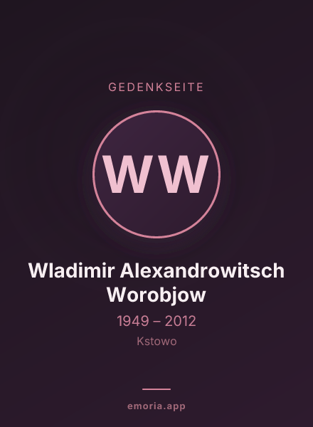 Gedenkportrait von Wladimir Alexandrowitsch Worobjow
