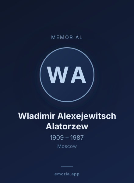 Memorial portrait of Wladimir Alexejewitsch Alatorzew
