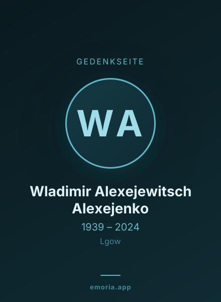 Gedenkportrait von Wladimir Alexejewitsch Alexejenko