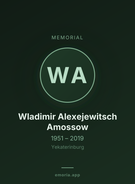 Memorial portrait of Wladimir Alexejewitsch Amossow