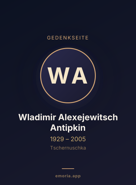 Gedenkportrait von Wladimir Alexejewitsch Antipkin