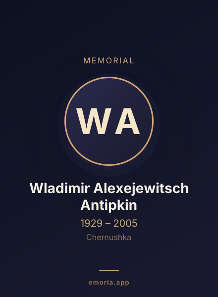 Memorial portrait of Wladimir Alexejewitsch Antipkin