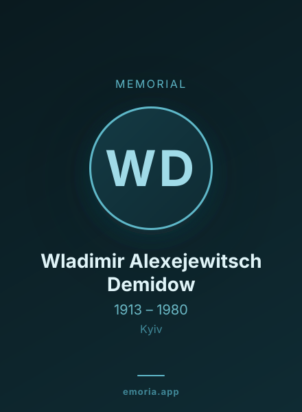 Memorial portrait of Wladimir Alexejewitsch Demidow