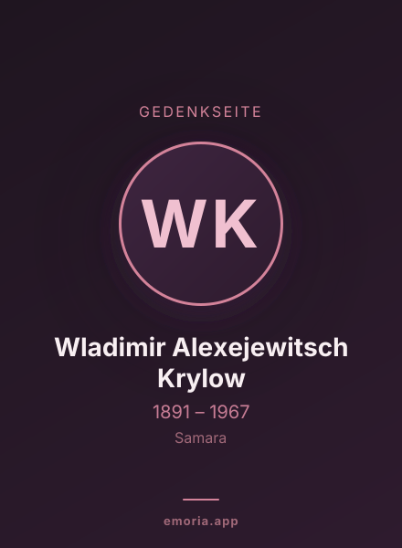 Gedenkportrait von Wladimir Alexejewitsch Krylow