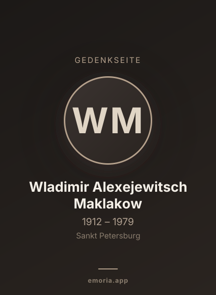 Gedenkportrait von Wladimir Alexejewitsch Maklakow