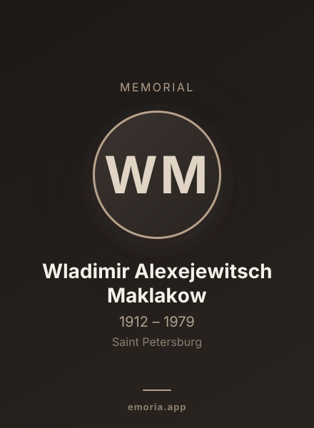 Memorial portrait of Wladimir Alexejewitsch Maklakow