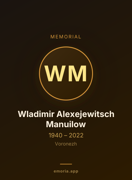 Memorial portrait of Wladimir Alexejewitsch Manuilow