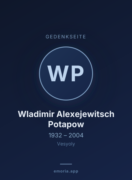 Gedenkportrait von Wladimir Alexejewitsch Potapow