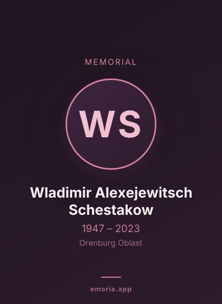 Memorial portrait of Wladimir Alexejewitsch Schestakow