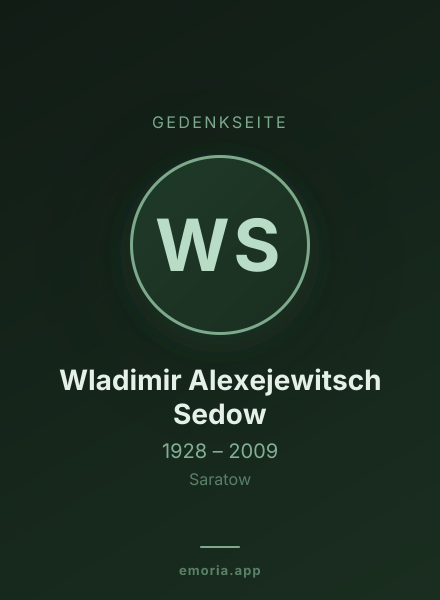 Gedenkportrait von Wladimir Alexejewitsch Sedow
