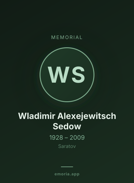 Memorial portrait of Wladimir Alexejewitsch Sedow