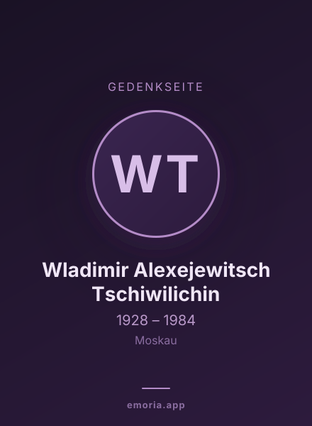 Gedenkportrait von Wladimir Alexejewitsch Tschiwilichin