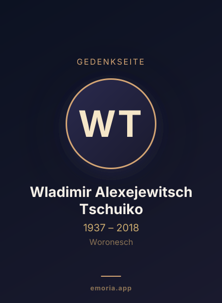 Gedenkportrait von Wladimir Alexejewitsch Tschuiko