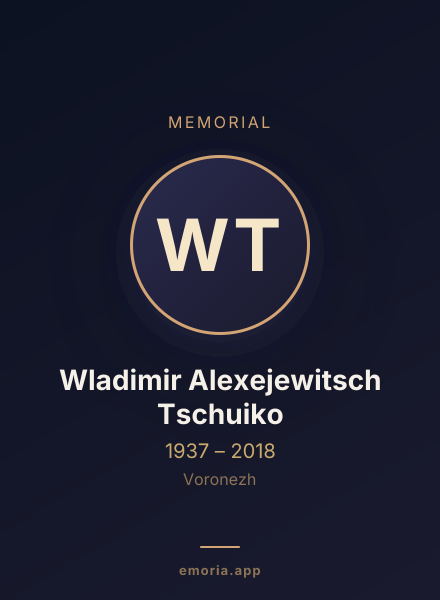 Memorial portrait of Wladimir Alexejewitsch Tschuiko