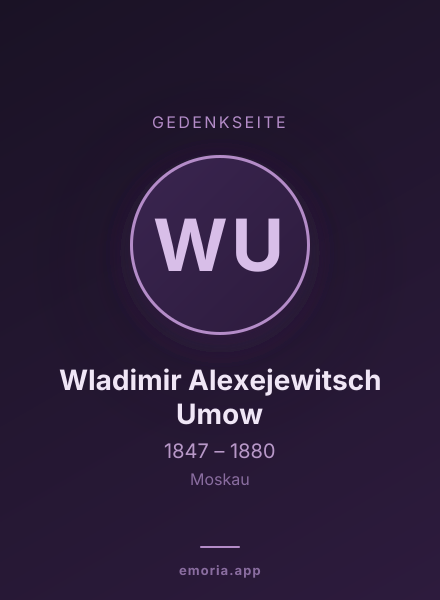 Gedenkportrait von Wladimir Alexejewitsch Umow