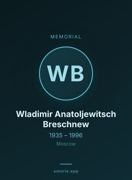 Memorial portrait of Wladimir Anatoljewitsch Breschnew