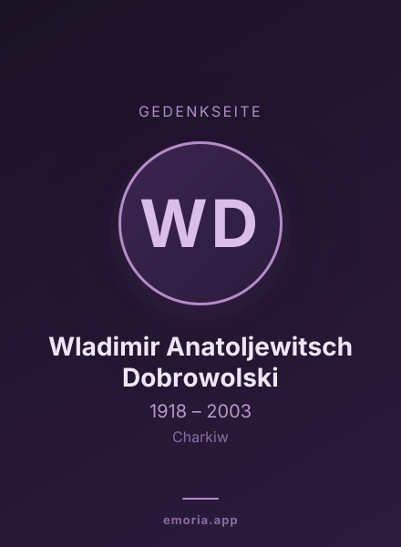 Gedenkportrait von Wladimir Anatoljewitsch Dobrowolski