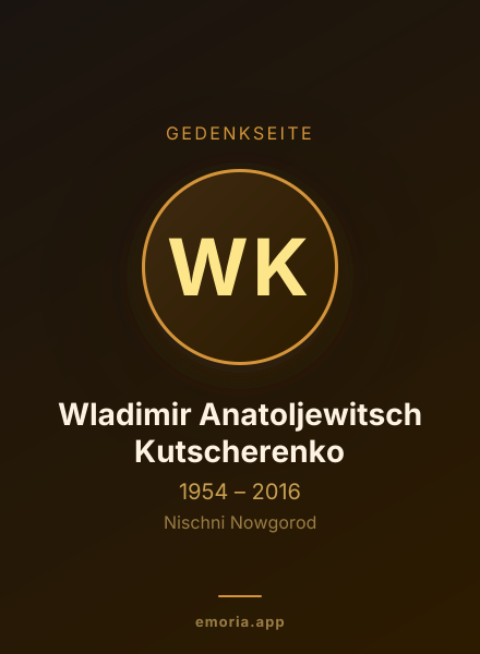 Gedenkportrait von Wladimir Anatoljewitsch Kutscherenko