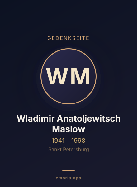 Gedenkportrait von Wladimir Anatoljewitsch Maslow