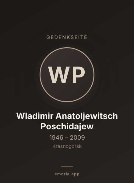 Gedenkportrait von Wladimir Anatoljewitsch Poschidajew