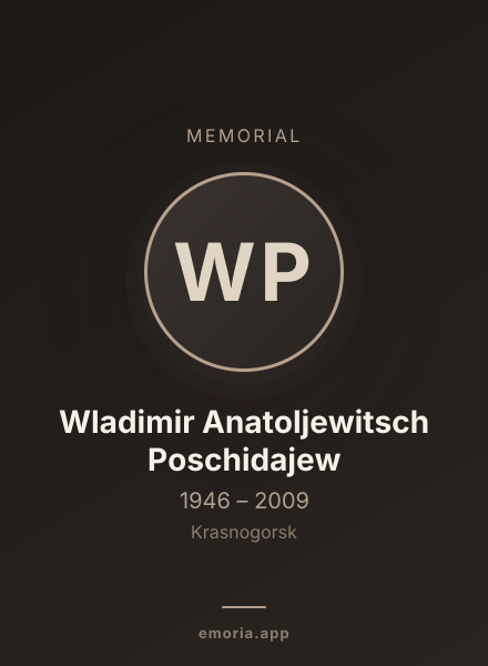 Memorial portrait of Wladimir Anatoljewitsch Poschidajew