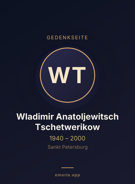 Gedenkportrait von Wladimir Anatoljewitsch Tschetwerikow