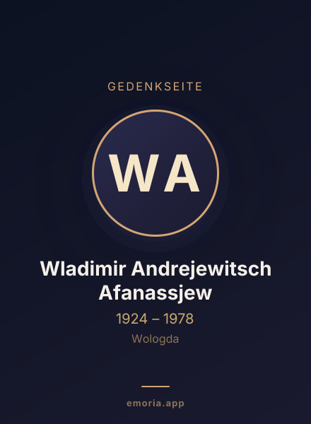 Gedenkportrait von Wladimir Andrejewitsch Afanassjew