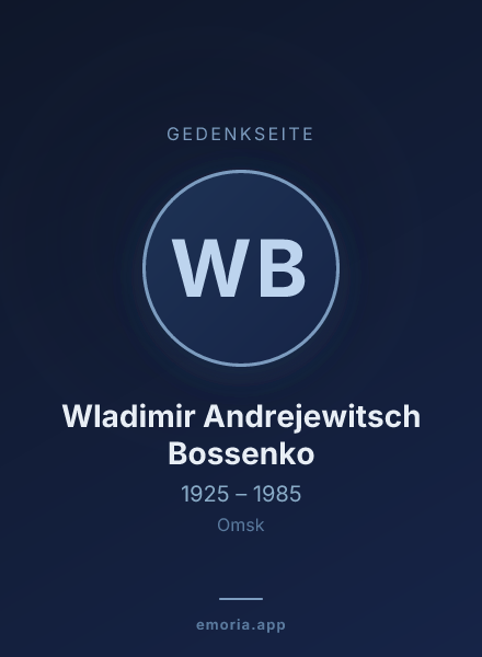 Gedenkportrait von Wladimir Andrejewitsch Bossenko