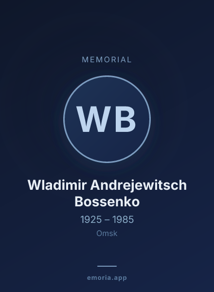 Memorial portrait of Wladimir Andrejewitsch Bossenko