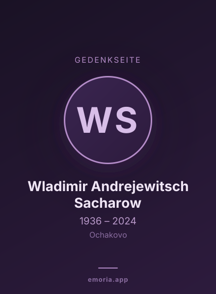 Gedenkportrait von Wladimir Andrejewitsch Sacharow