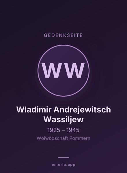 Gedenkportrait von Wladimir Andrejewitsch Wassiljew
