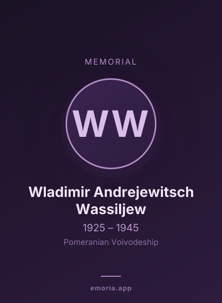 Memorial portrait of Wladimir Andrejewitsch Wassiljew