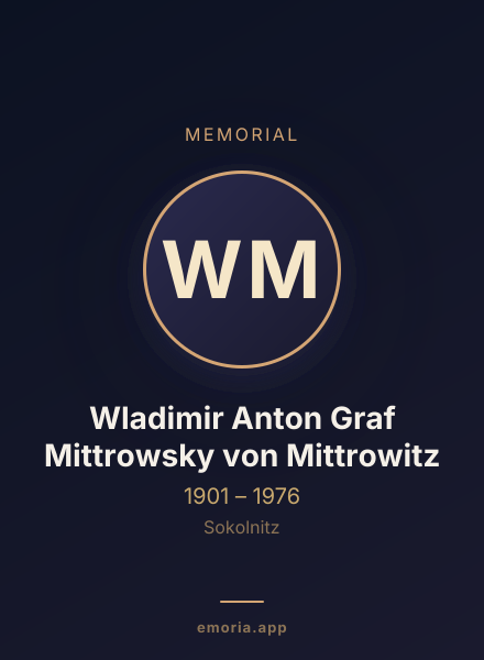 Memorial portrait of Wladimir Anton Graf Mittrowsky von Mittrowitz