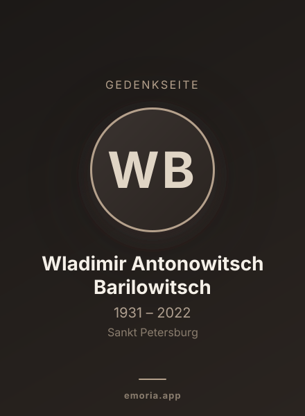 Gedenkportrait von Wladimir Antonowitsch Barilowitsch