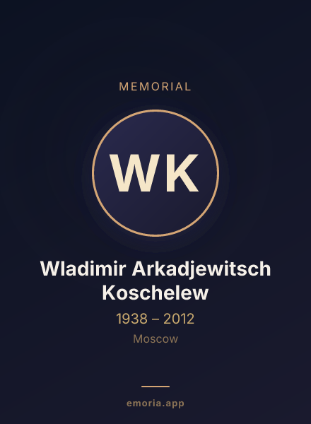 Memorial portrait of Wladimir Arkadjewitsch Koschelew