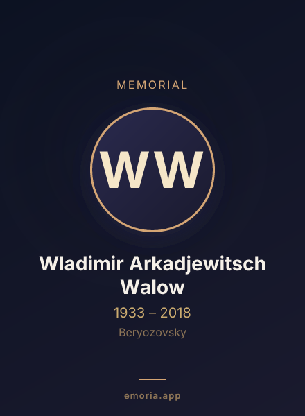 Memorial portrait of Wladimir Arkadjewitsch Walow
