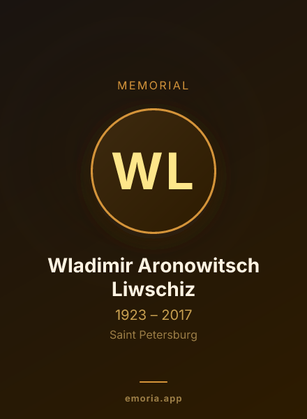 Memorial portrait of Wladimir Aronowitsch Liwschiz